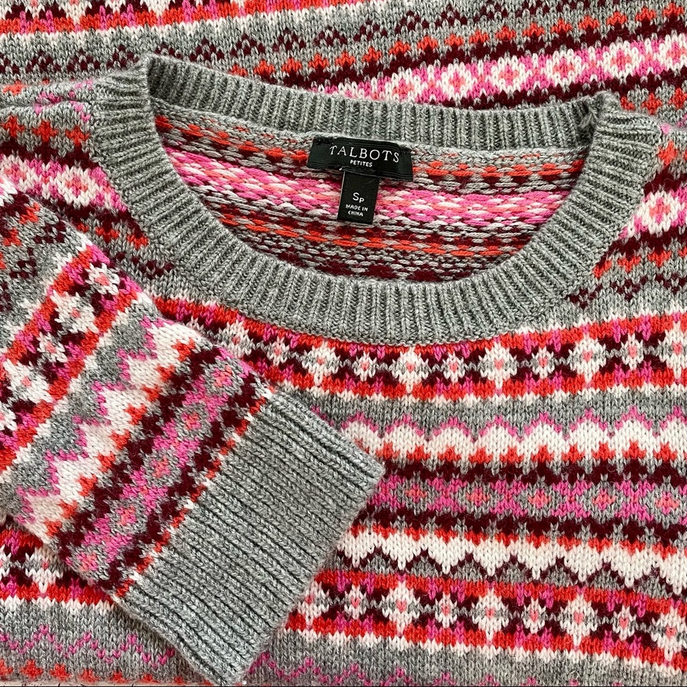 Talbots Fair Isle stripe wool sweater - SP